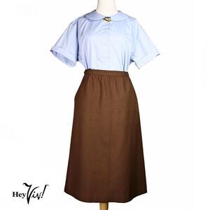 Vintage Haberdashery Skirt Cocoa Brown Side Pockets Union Tag Sz L W36 - Hey Viv